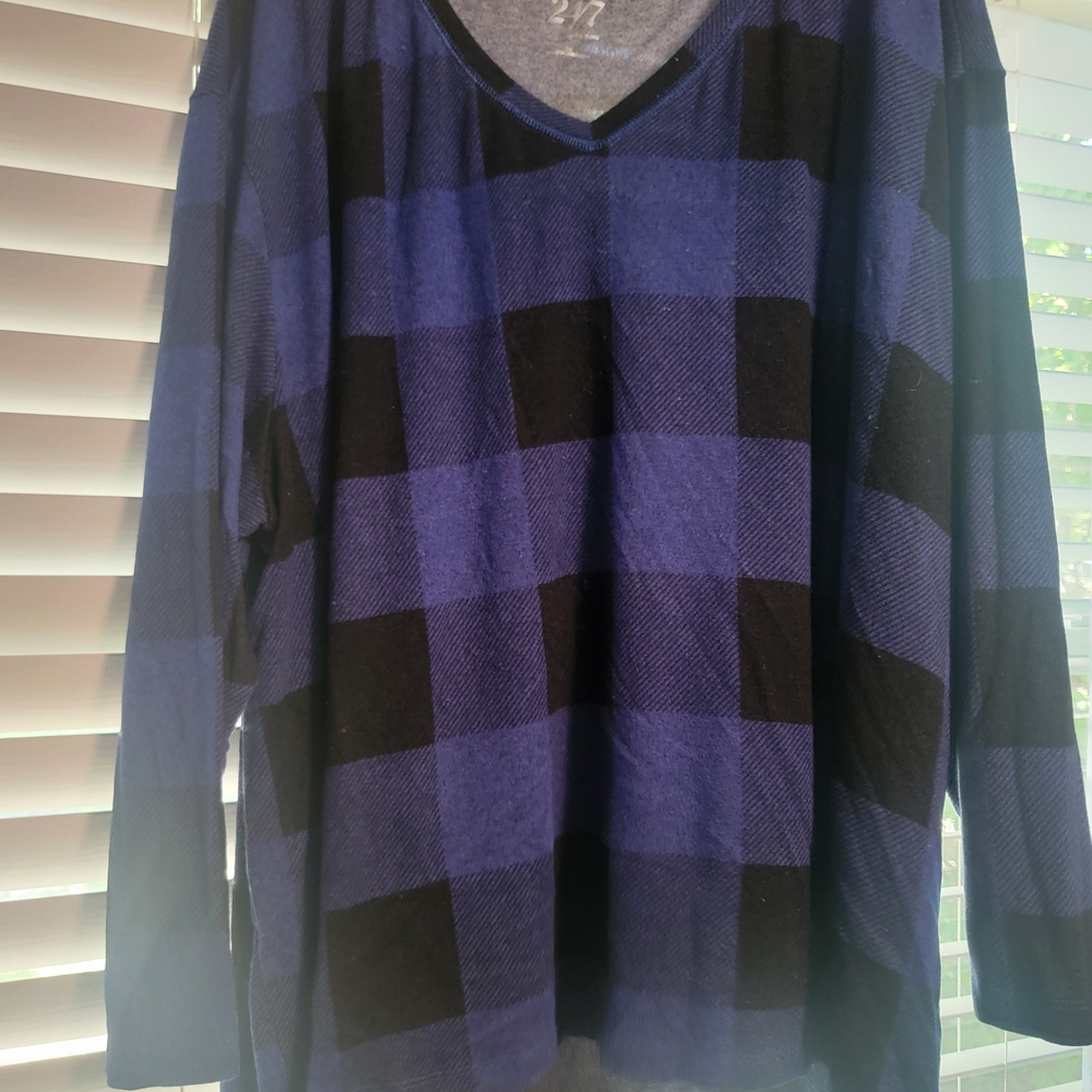 Maurices Blue and Black Plaid Tunic